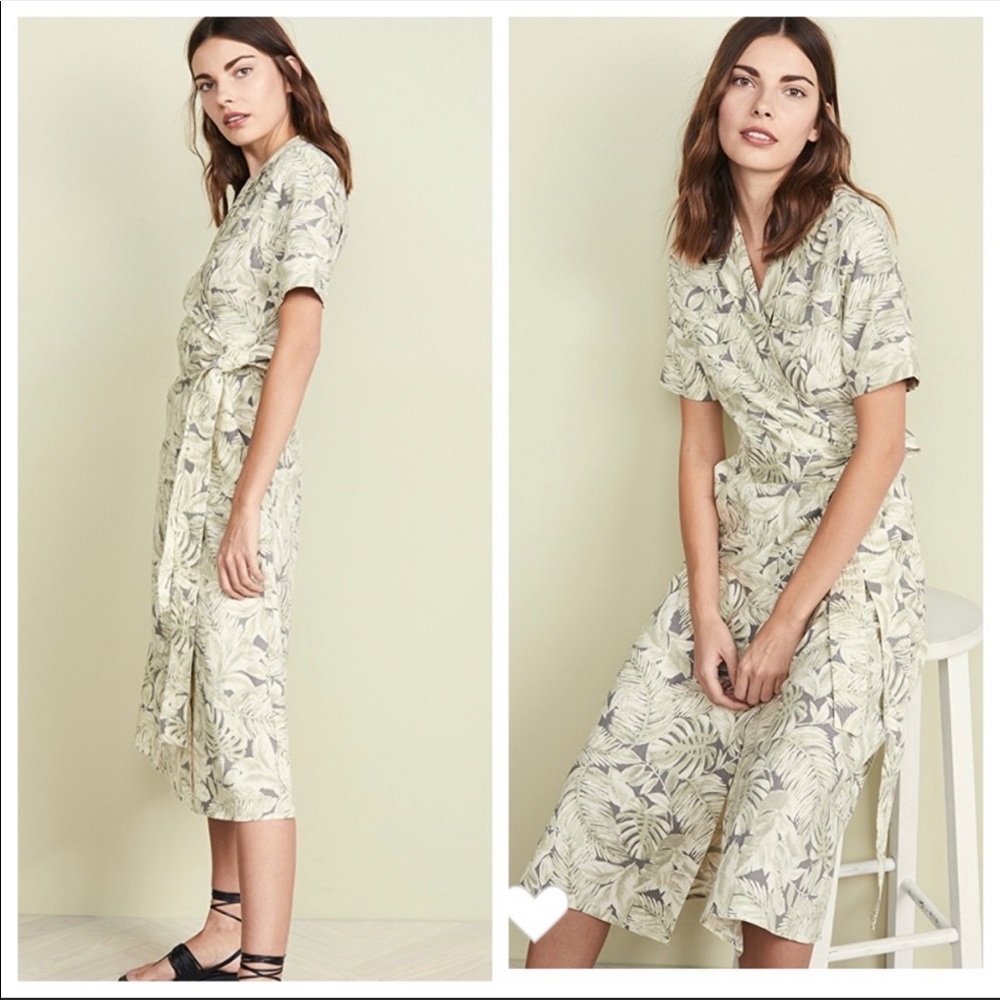 NEW Habitual Linen Wrap Midi Dress 3X Nola Safari